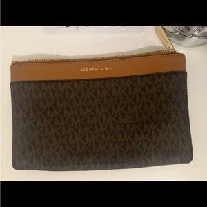 Michael Kors Black and Brown Toiletry Bag